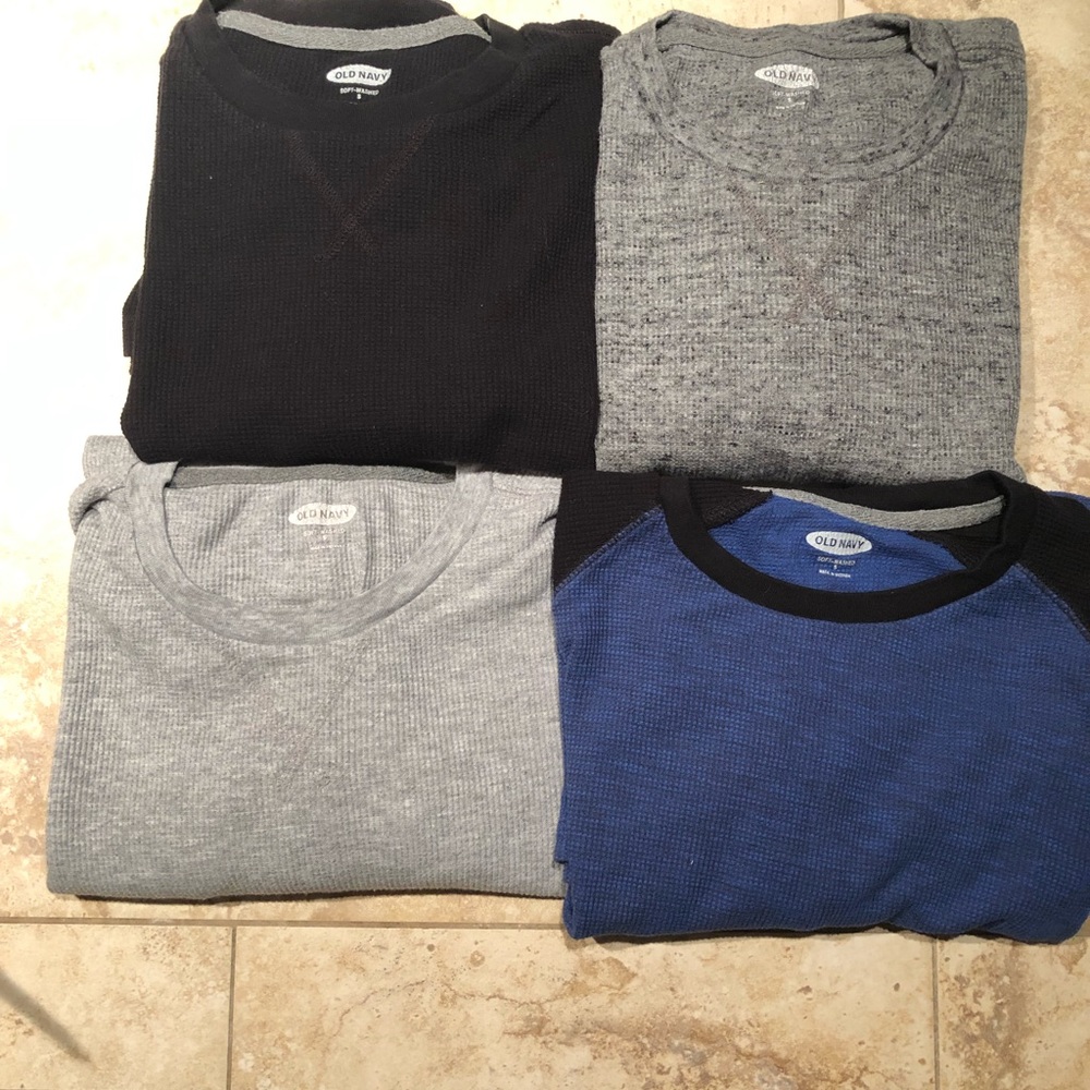 Four Old Navy thermal long sleeve shirts